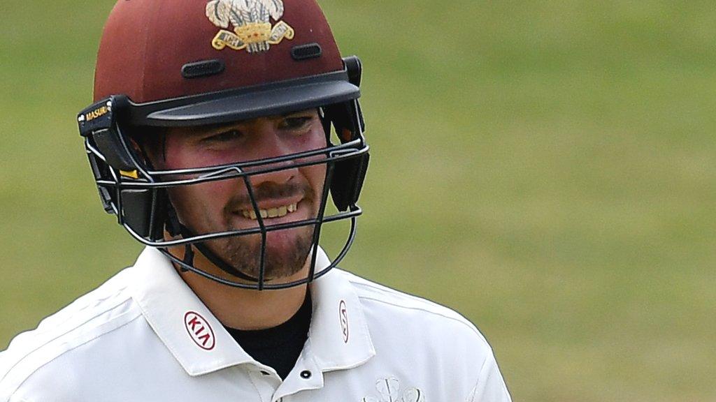Rory Burns leaves the field after being dismissed