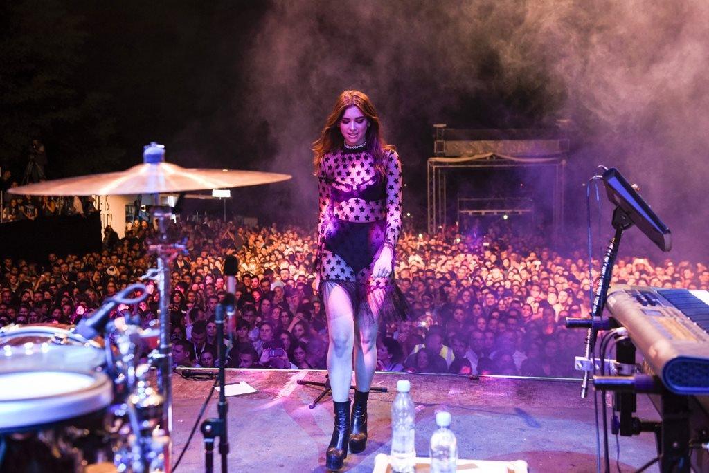 Dua Lipa performs in Pristina