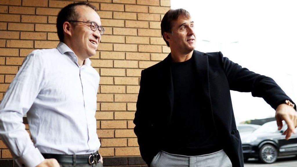 Wolves chairman Jeff Shi and manager Julen Lopetegui