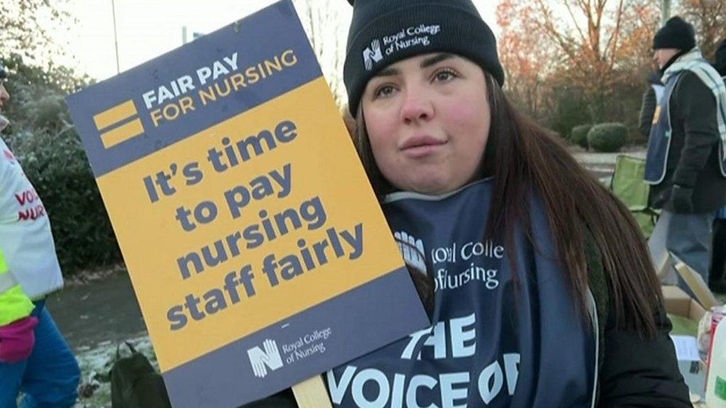 Nurse on the picket line