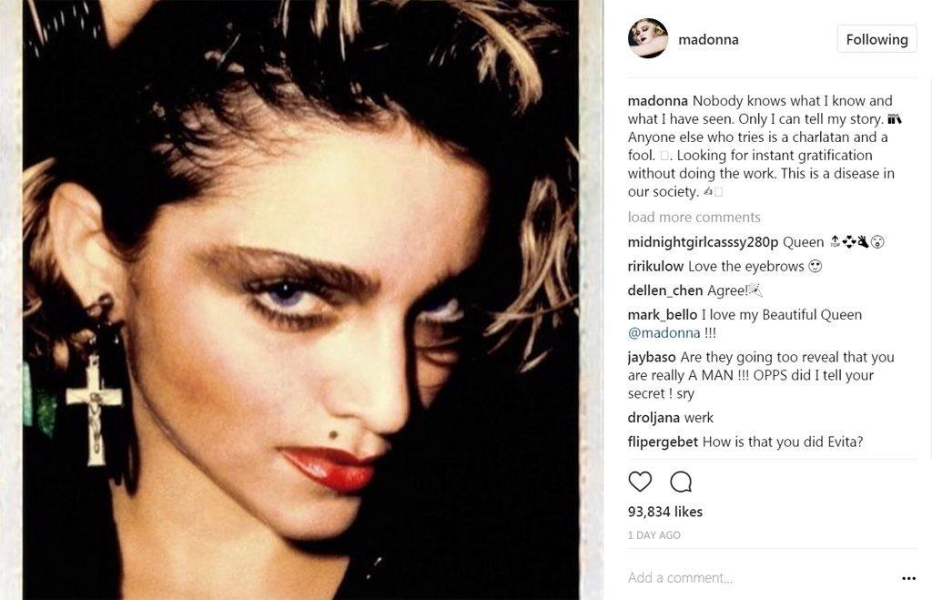 Madonna's Instagram post