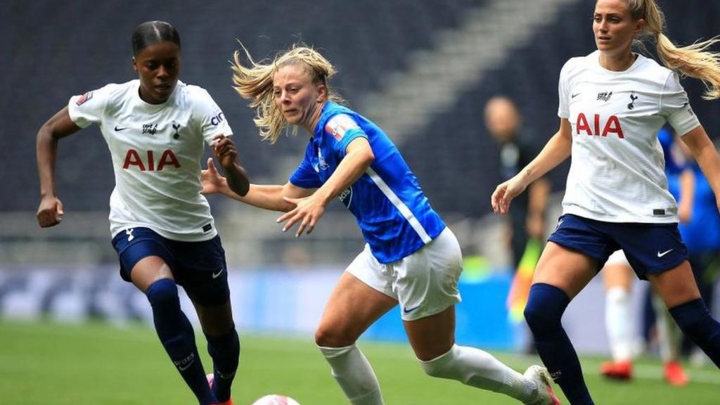 Jess Nazz of Tottenham in action against Birmingham