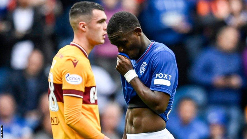 Rabbi Matono was forced off late in the first half against Motherwell