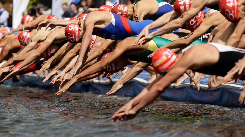 Athletes diving