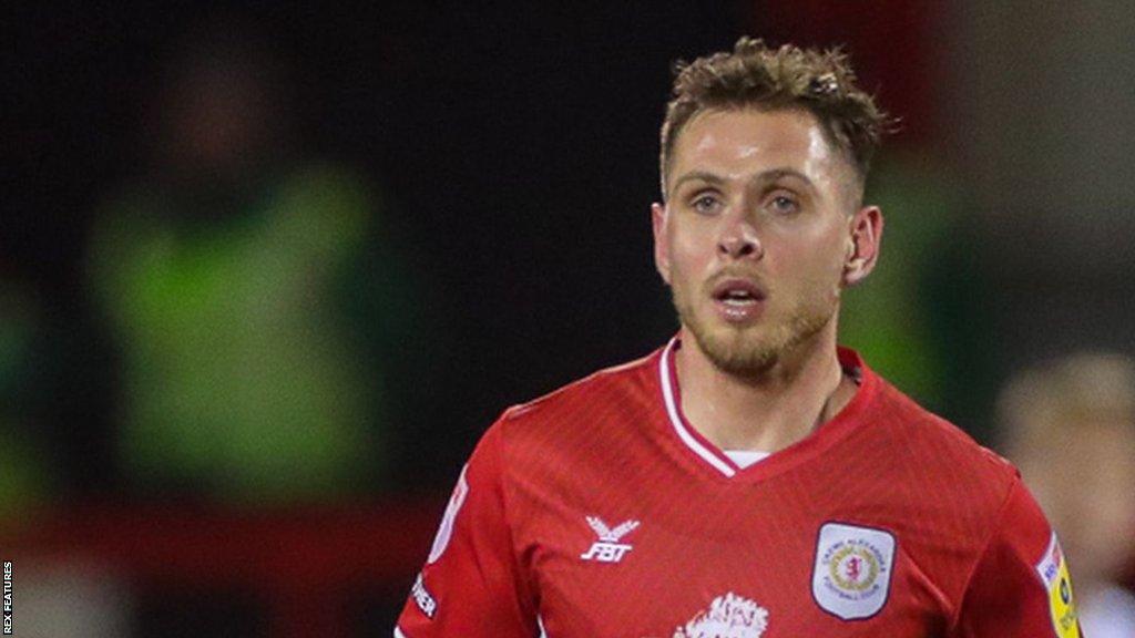 Charlie Colkett in action for Crewe