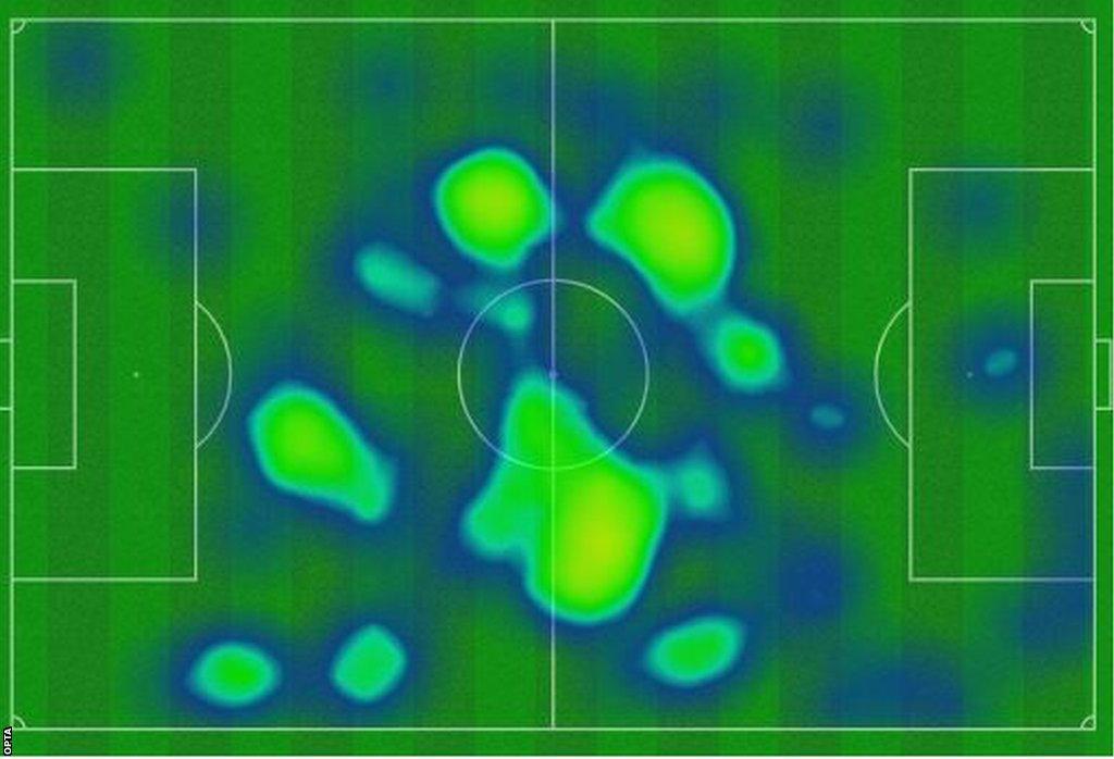 Jude Bellingham's heatmap against Iran