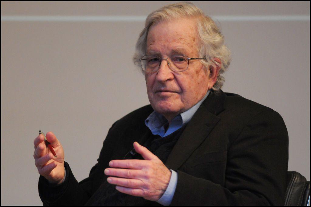 American linguist and philosopher Noam Chomsky in conversation at the British Library, London, UK on 19th March 2013