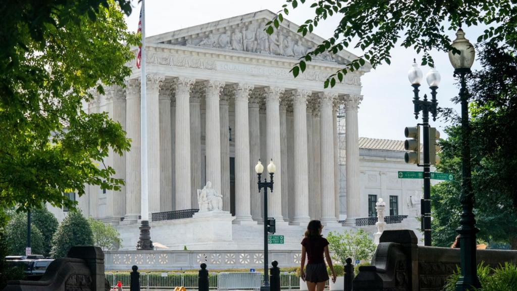 An outside view of the US Supreme Court