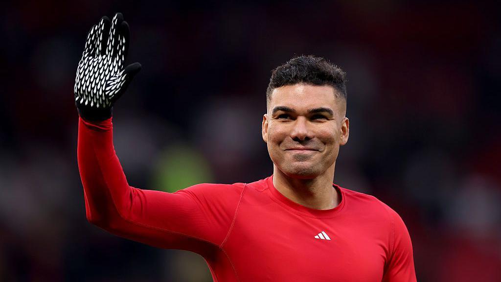 Casemiro takes in the applause of the Old Trafford crowd.
