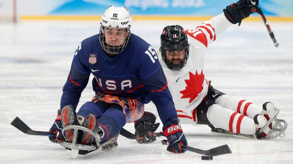 USA face Canada in the Winter Paralympics in ice hockey