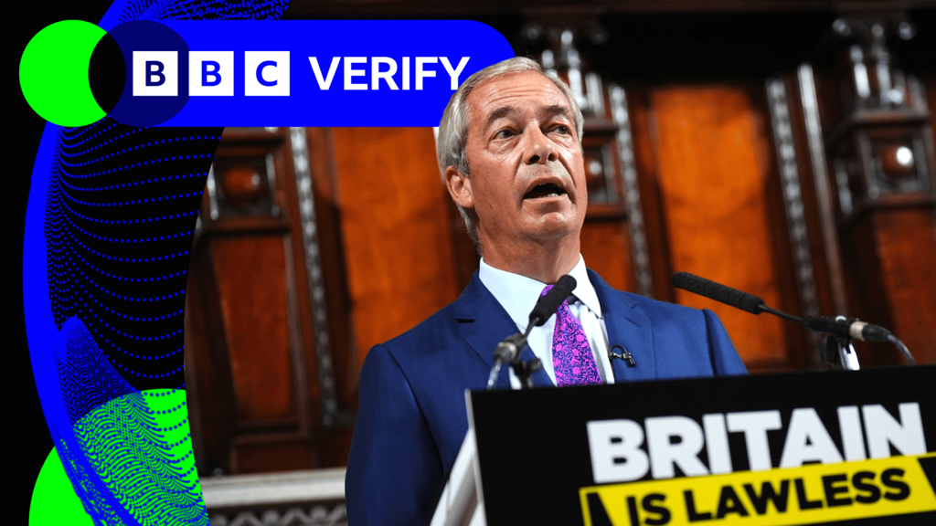 Nigel Farage at a podium
