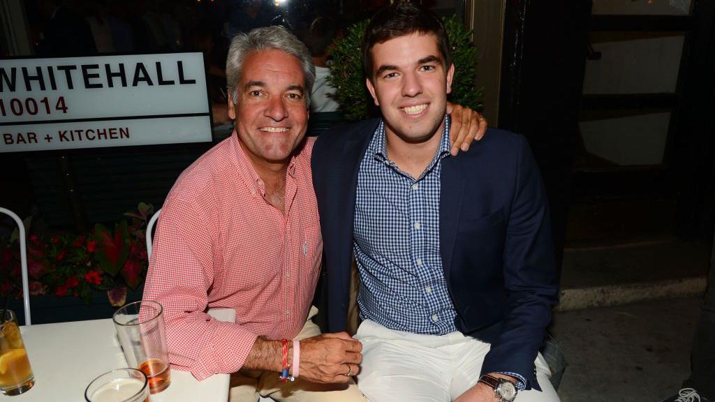 Andy King and Billy McFarland at a party in 2014