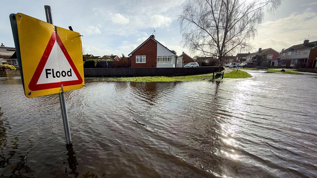 Flood waters in Somerset in January 2026. 