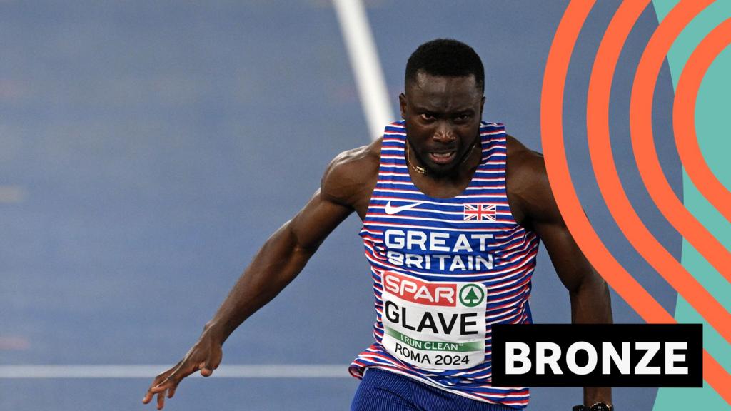 GB's Glave wins 100m bronze as Jacobs defends title