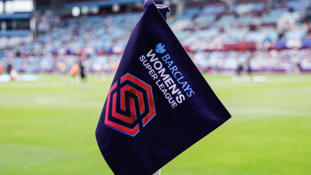 A Barclays Women's Super League logo on a corner flag during the Barclays Women's Super League match