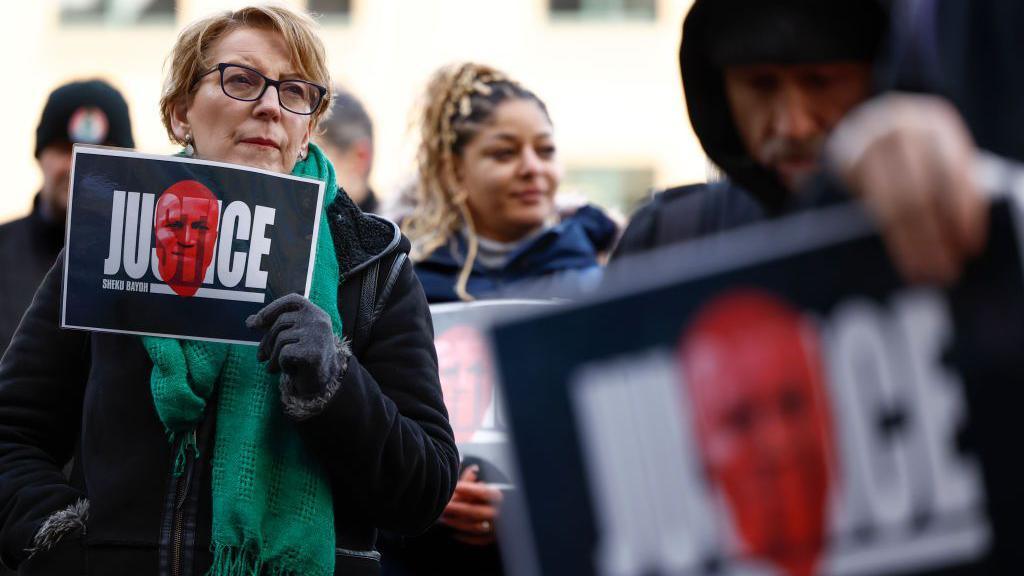 Campaigners hold a vigil ahead of the Sheku Bayoh public inquiry