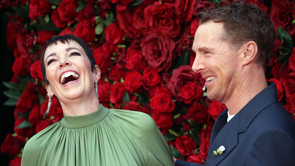 Olivia Colman and Benedict Cumberbatch attend "The Roses" UK Premiere at the Odeon Luxe Leicester Square on August 28, 2025 in London, England.