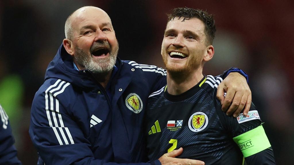 Andy RObertson with Steve Clarke