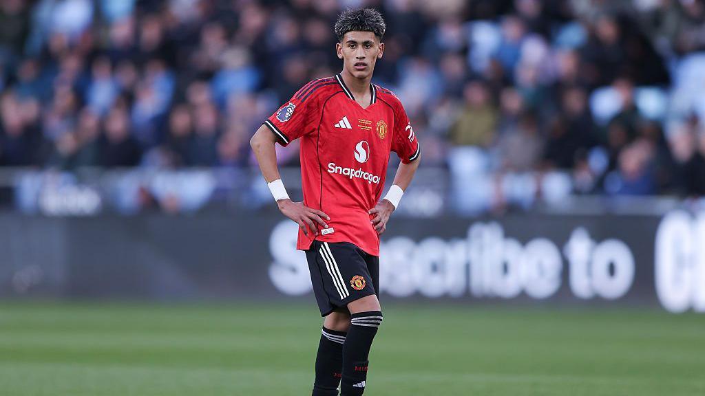 JJ Gabriel in action for Manchester United Under-18s