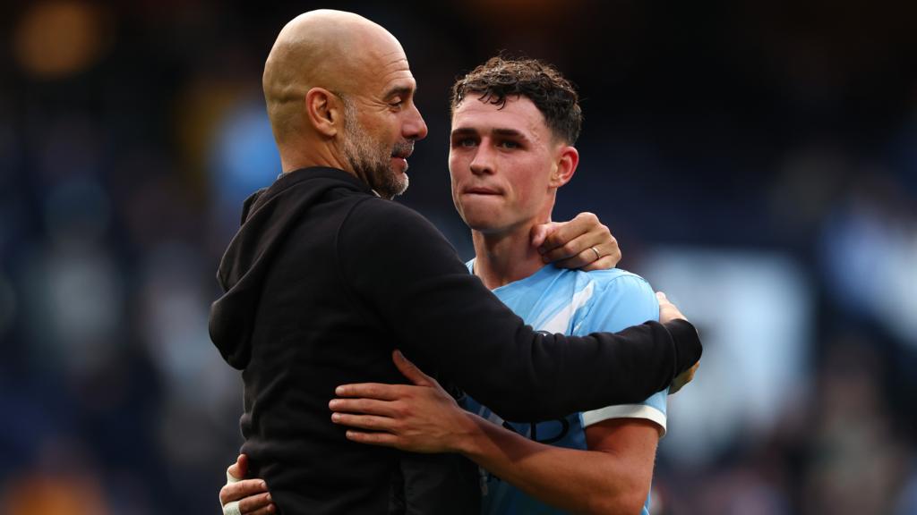 Pep Guardiola and Foden