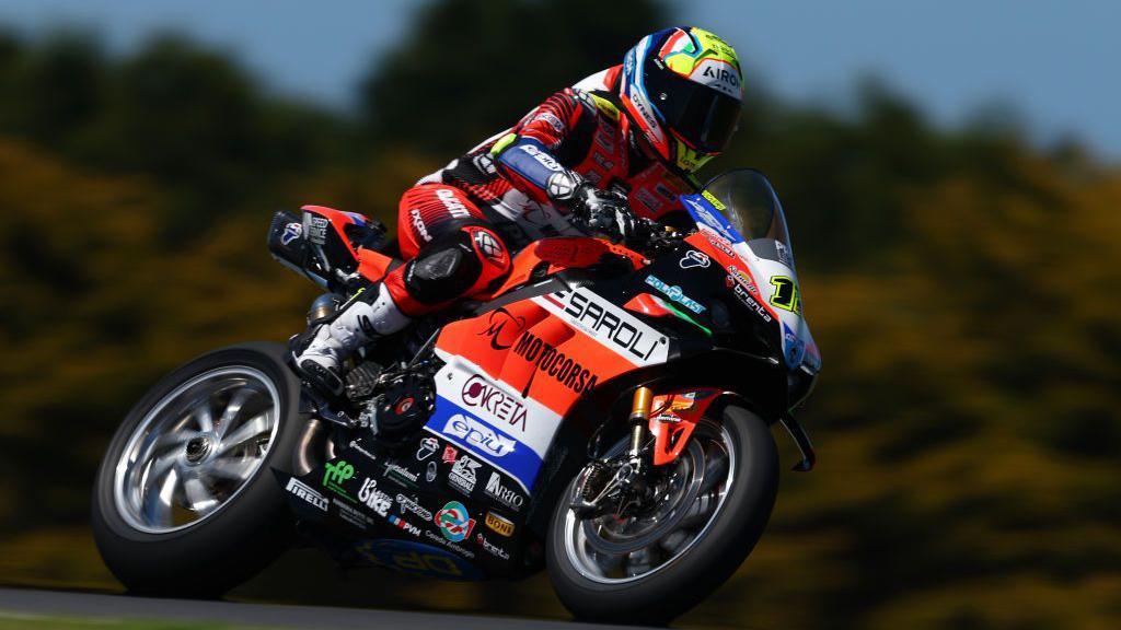 Ryan Vickers on his Motocorsa Ducati