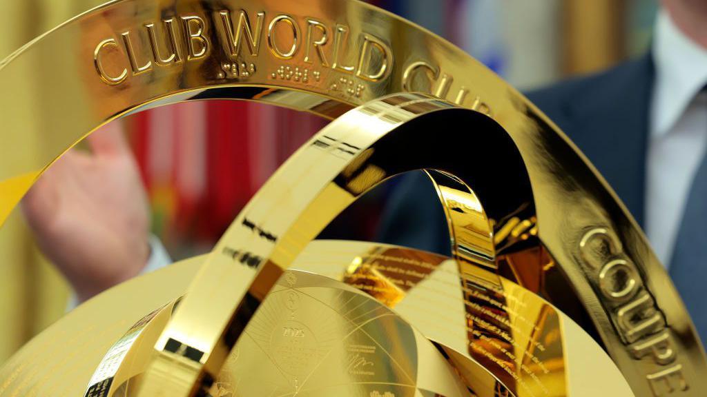 A general view of the FIFA Club World Cup Trophy