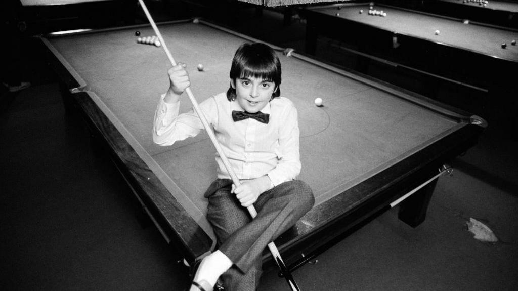 Ronnie O'Sullivan, aged 10, at Brooksby's Snooker Club, Hackney, on 30 January 1986