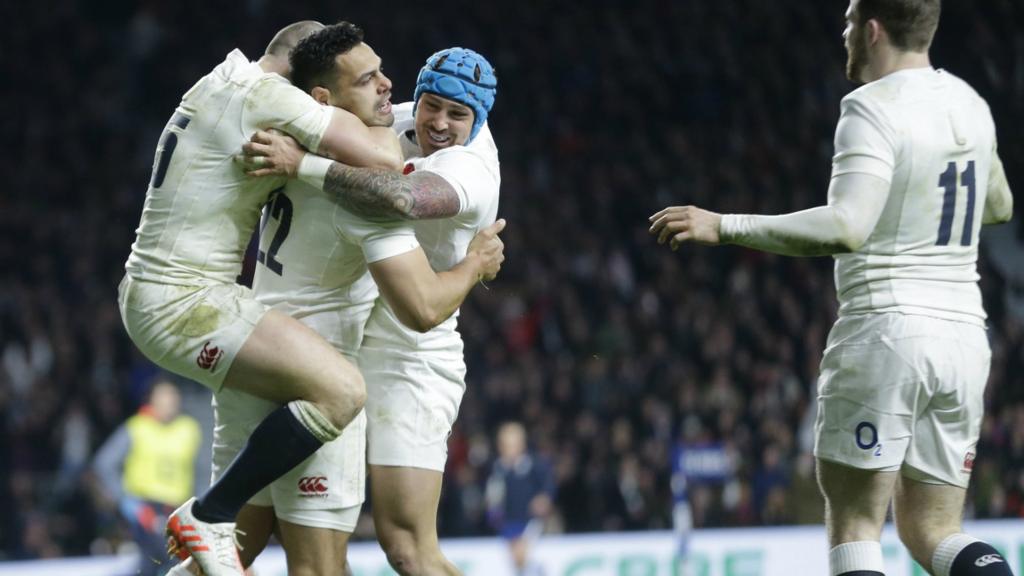 England celebrate Ben's Te'o try