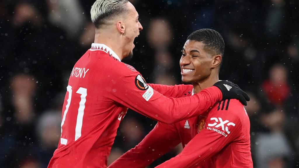 Antony (left) and Marcus Rashford (right)