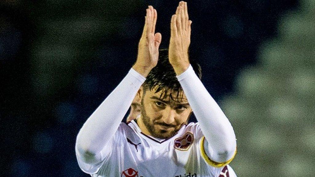 Hearts' Alim Ozturk celebrates