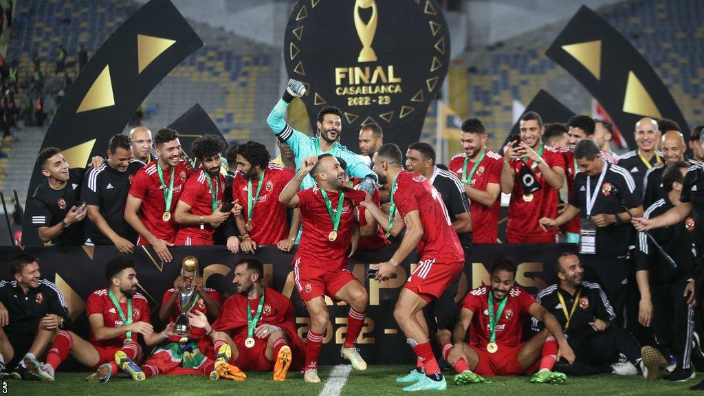 Al Ahly celebrate winning the African Champions League