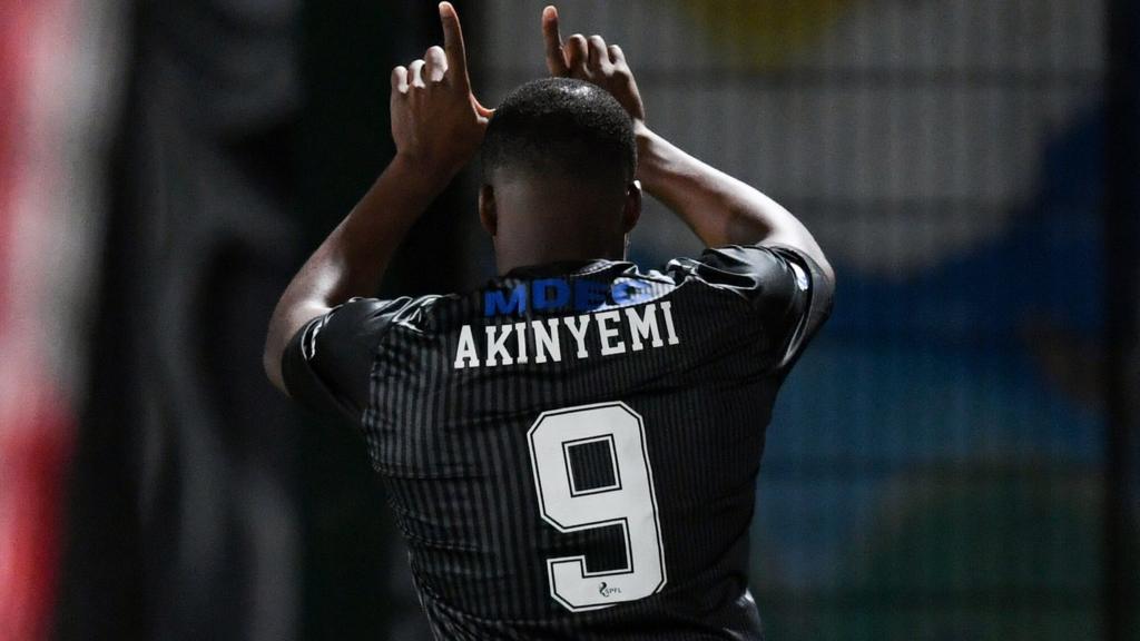 Ayr's Dipo Akinyemi celebrates