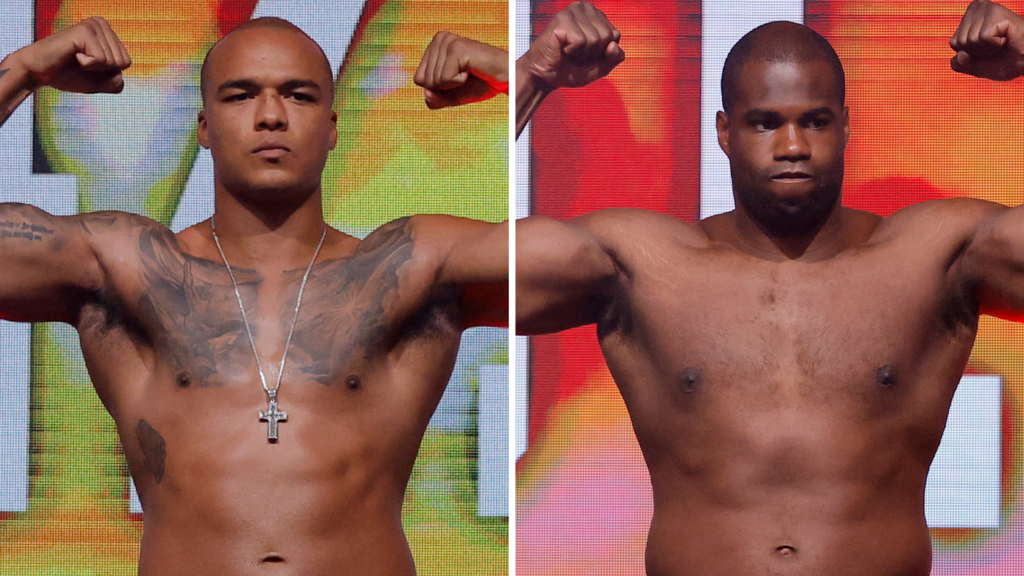Fabio Wardley and Daniel Dubois hold up their arms