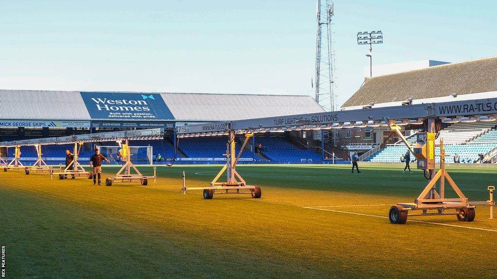 Heat lamps at Peterborough United FC