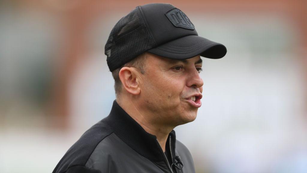 Marc White pictured shouting instructions to his Dorking players