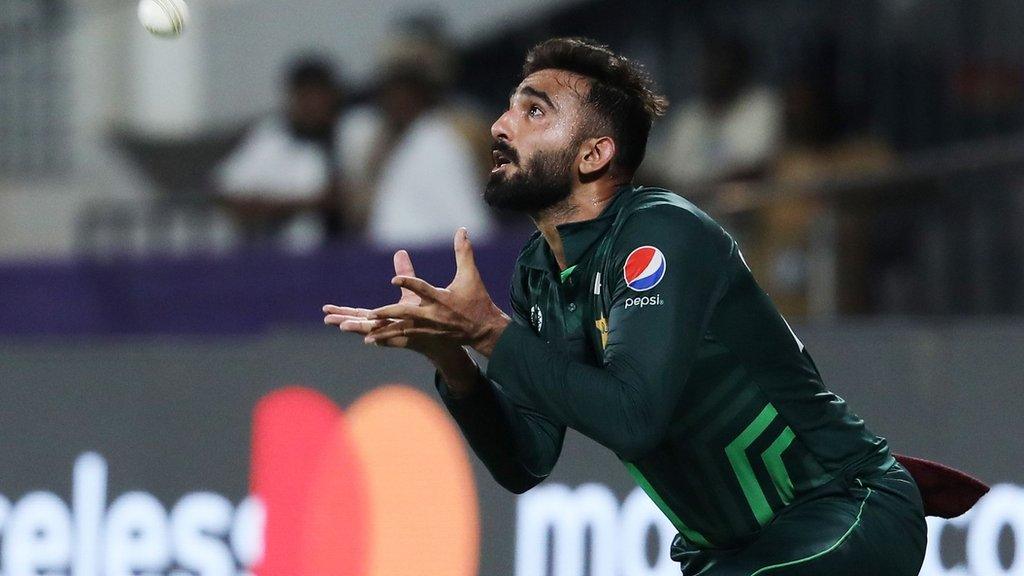 Usama Mir takes a catch against South Africa during one of his four appearances for Pakistan at the World Cup in India