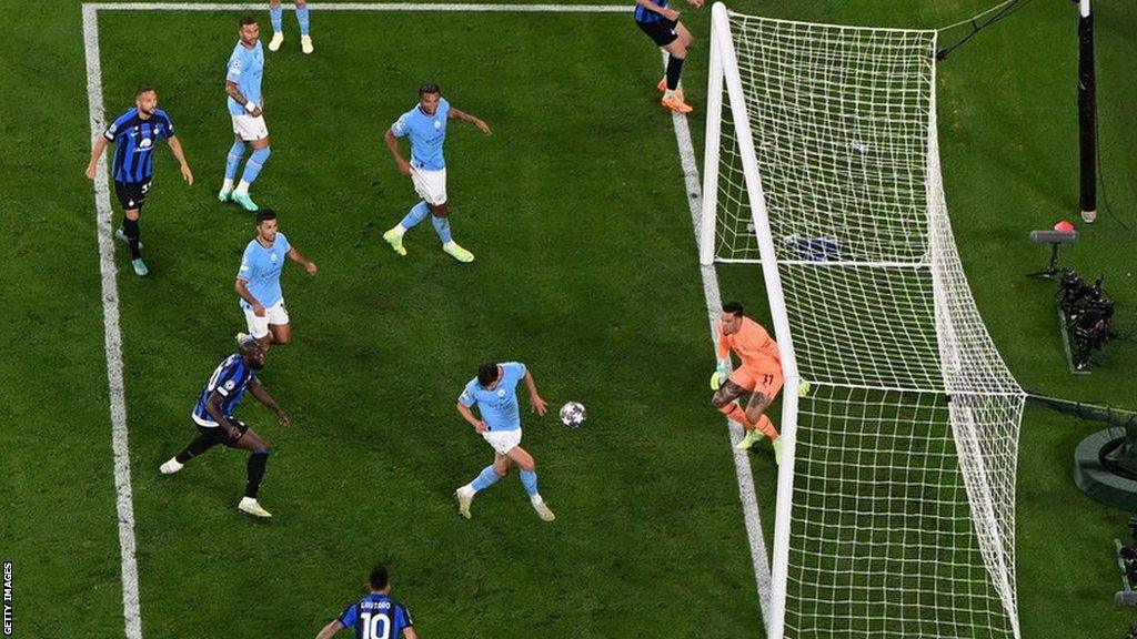 Lukaku has shot saved by Ederson