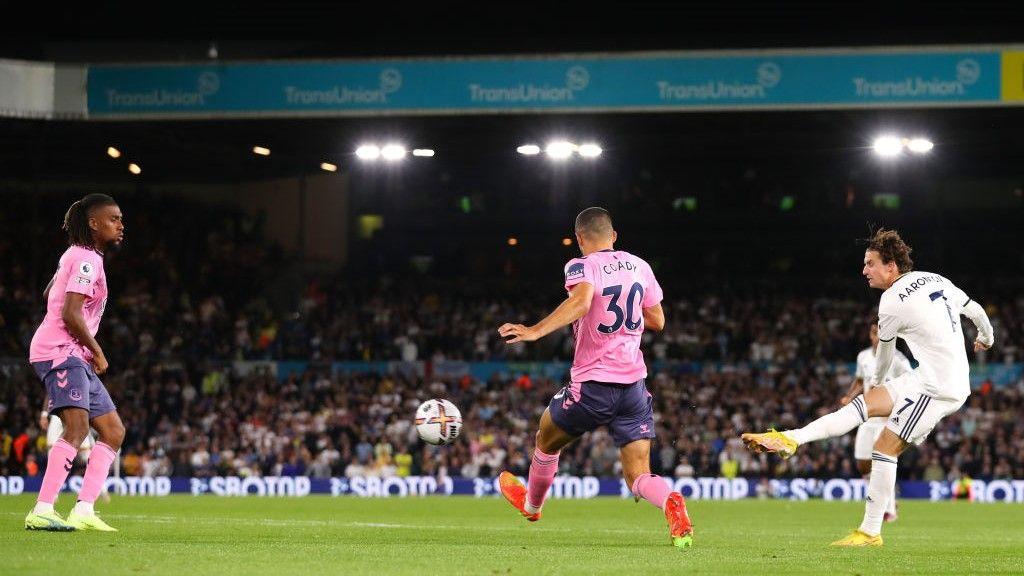 Action shot from Leeds v Everton in August 2022