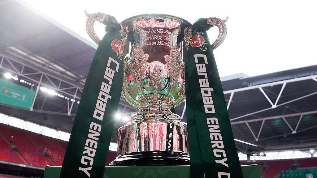  View of the Carabao Cup Trophy.