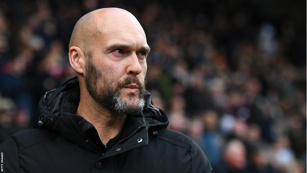 Notts County boss Luke Williams looks on as his team is in action