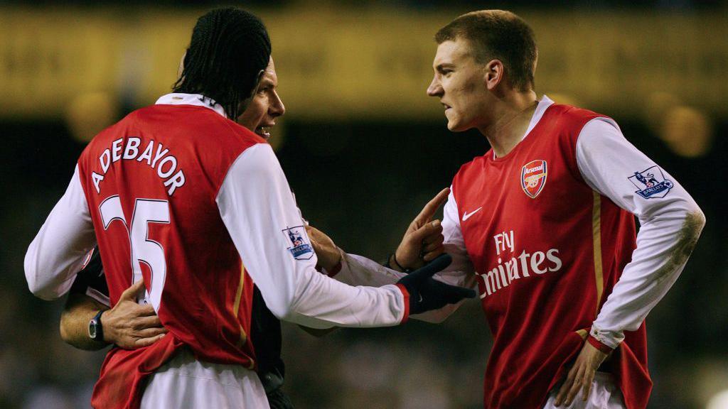 Emmanuel Adebayor and Nicklas Bendtner