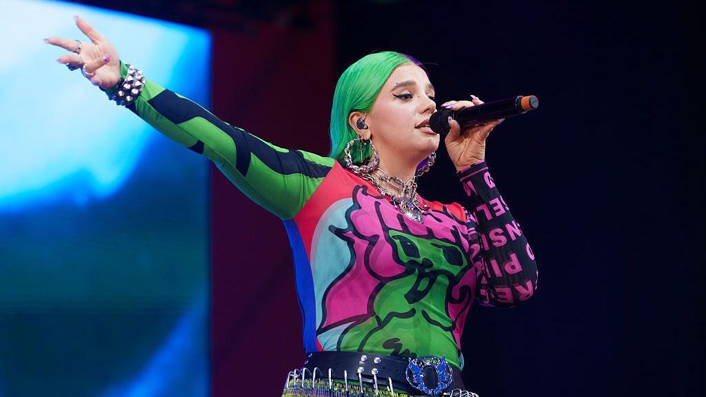 Issey Cross performs onstage during day two of Reading Festival 2025.