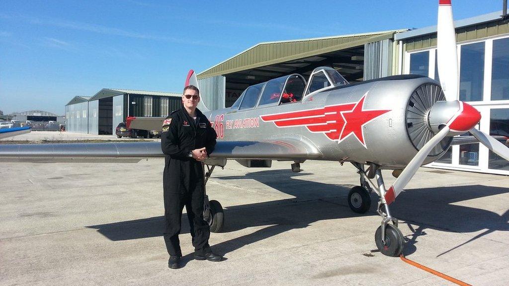 Matt Kitson and a Yak 52 aerobatic plane