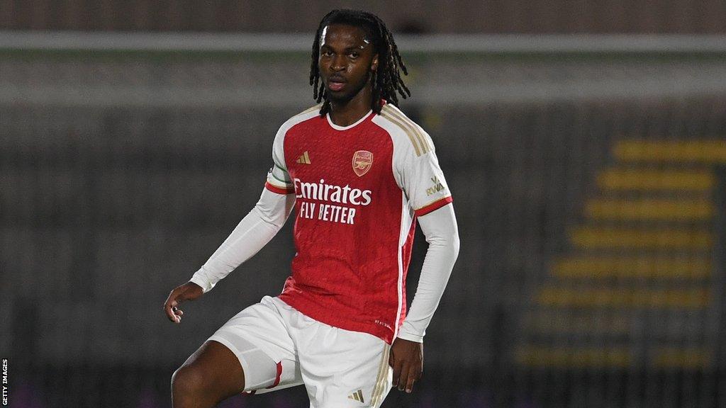 Zane Monlouis playing for Arsenal under-21s