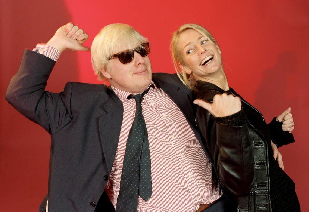 Boris Johnson, British Conservative politician and journalist being taught how to dance by Ulrika Jonsson