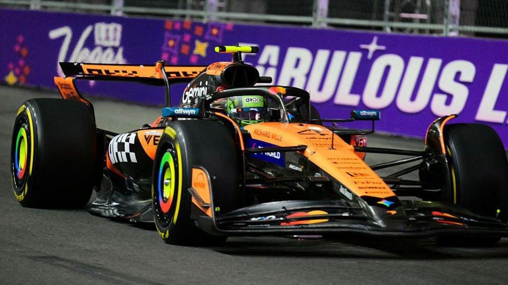 McLaren's Lando Norris during Las Vegas Grand Prix second practice