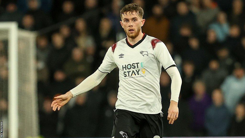 Max Bird on the pitch for Derby