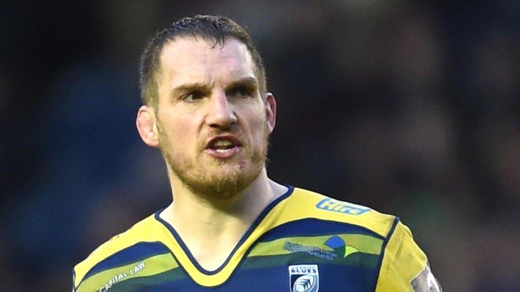 Gethin Jenkins waits for the action to restart