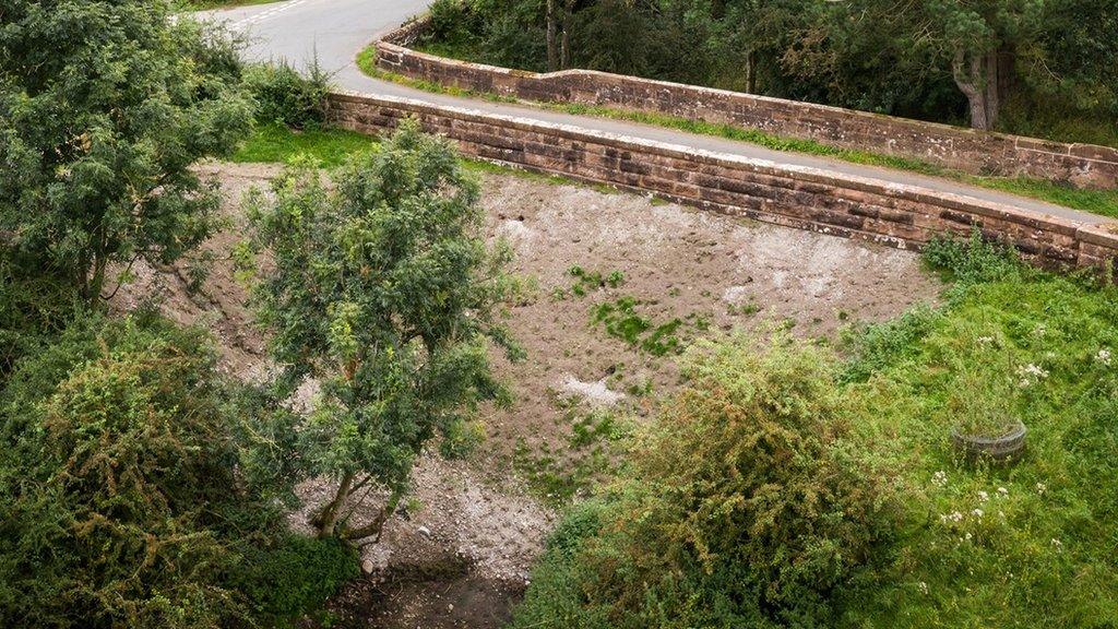 The concrete infill at Great Musgrave before it was covered with grass