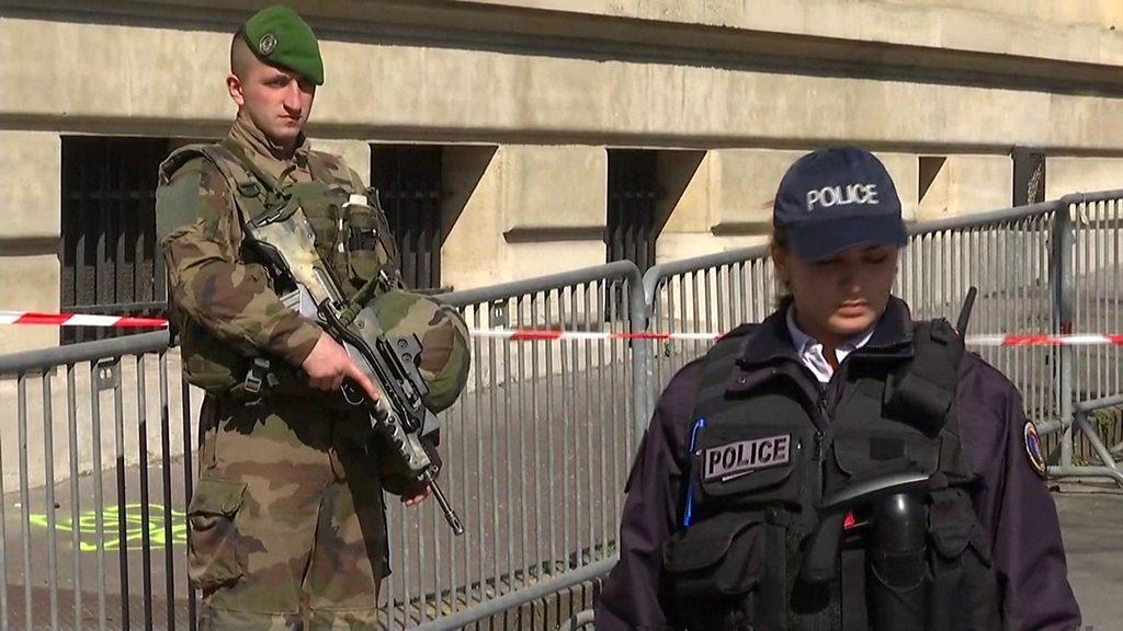 Paris police on patrol